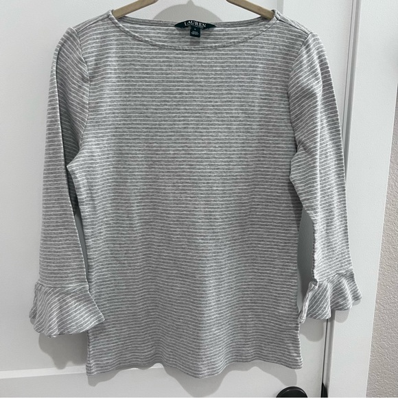 Lauren Ralph Lauren Boat Neck 3/4-Sleeve Shirt- Large - Picture 6 of 7